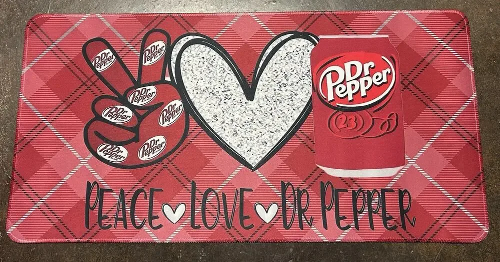 Peace Love Dr Pepper Computer Desk Mat 24x11
